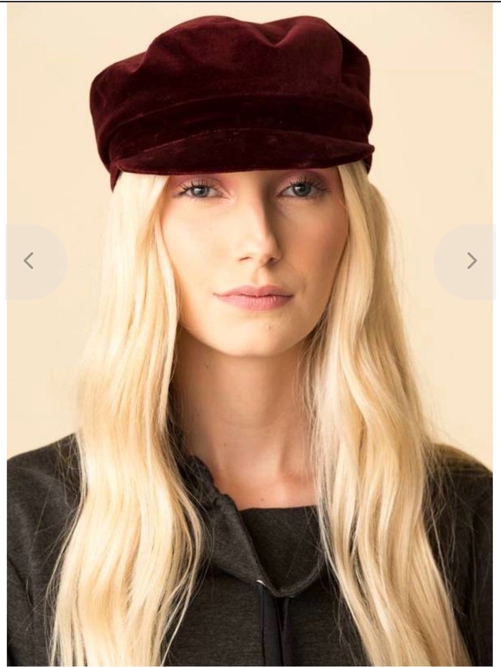 betmar Burgundy Velvet Newsboy Cap